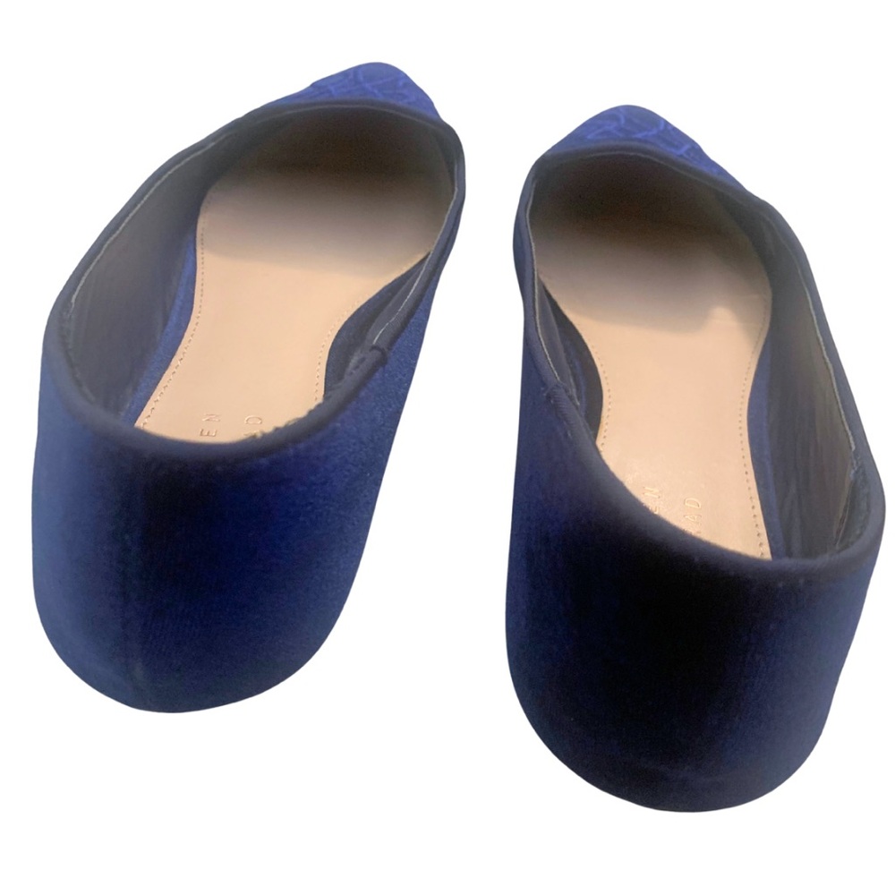 2/$30 Lauren Conrad Dark Blue Velvet Pointed Ballet Flats 8.5 Loafer Preppy Luxe - Picture 6 of 9